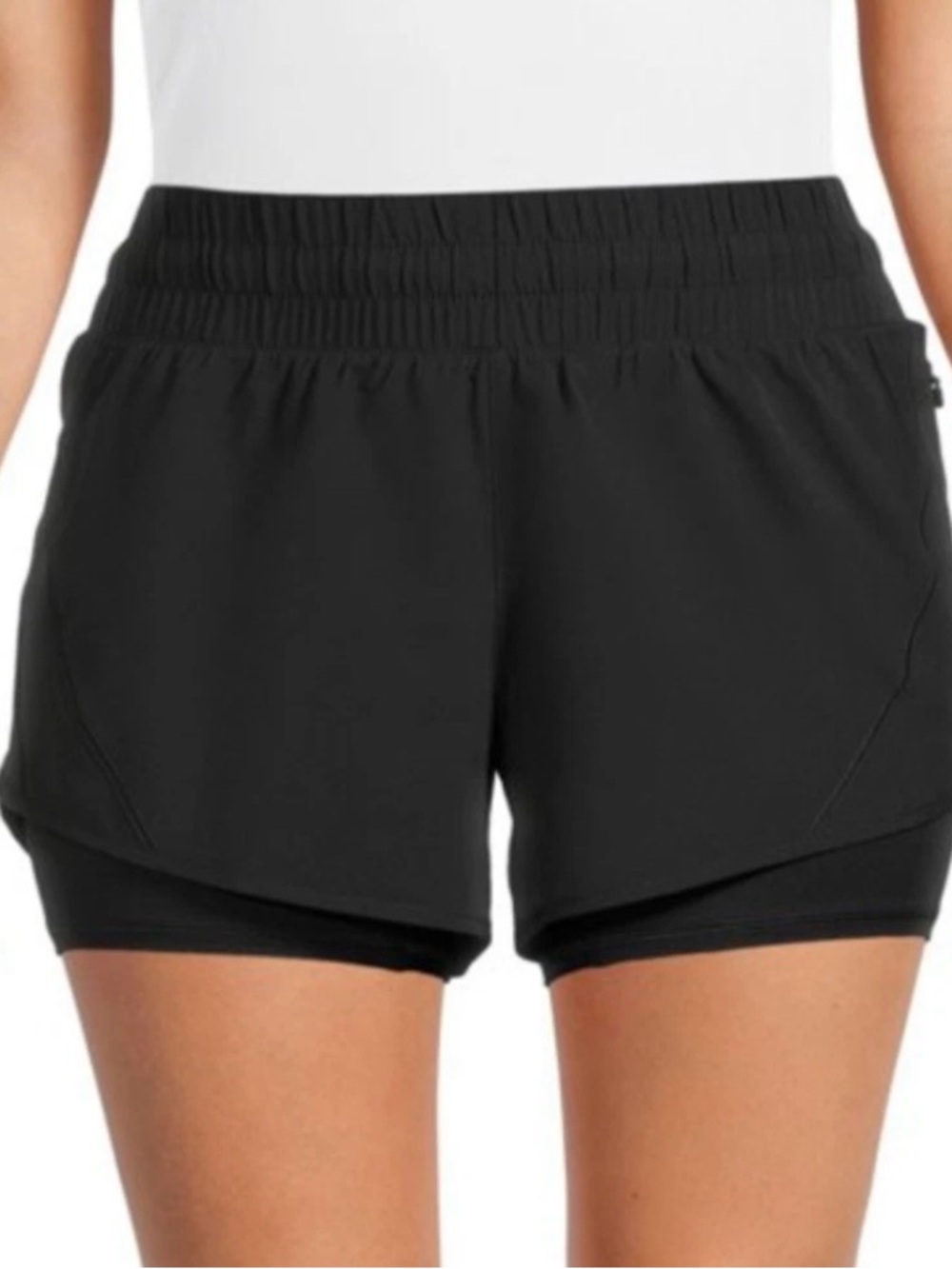 NWT Women’s Avia Black Athletic Running Shorts with Bike Liner Layer XXL